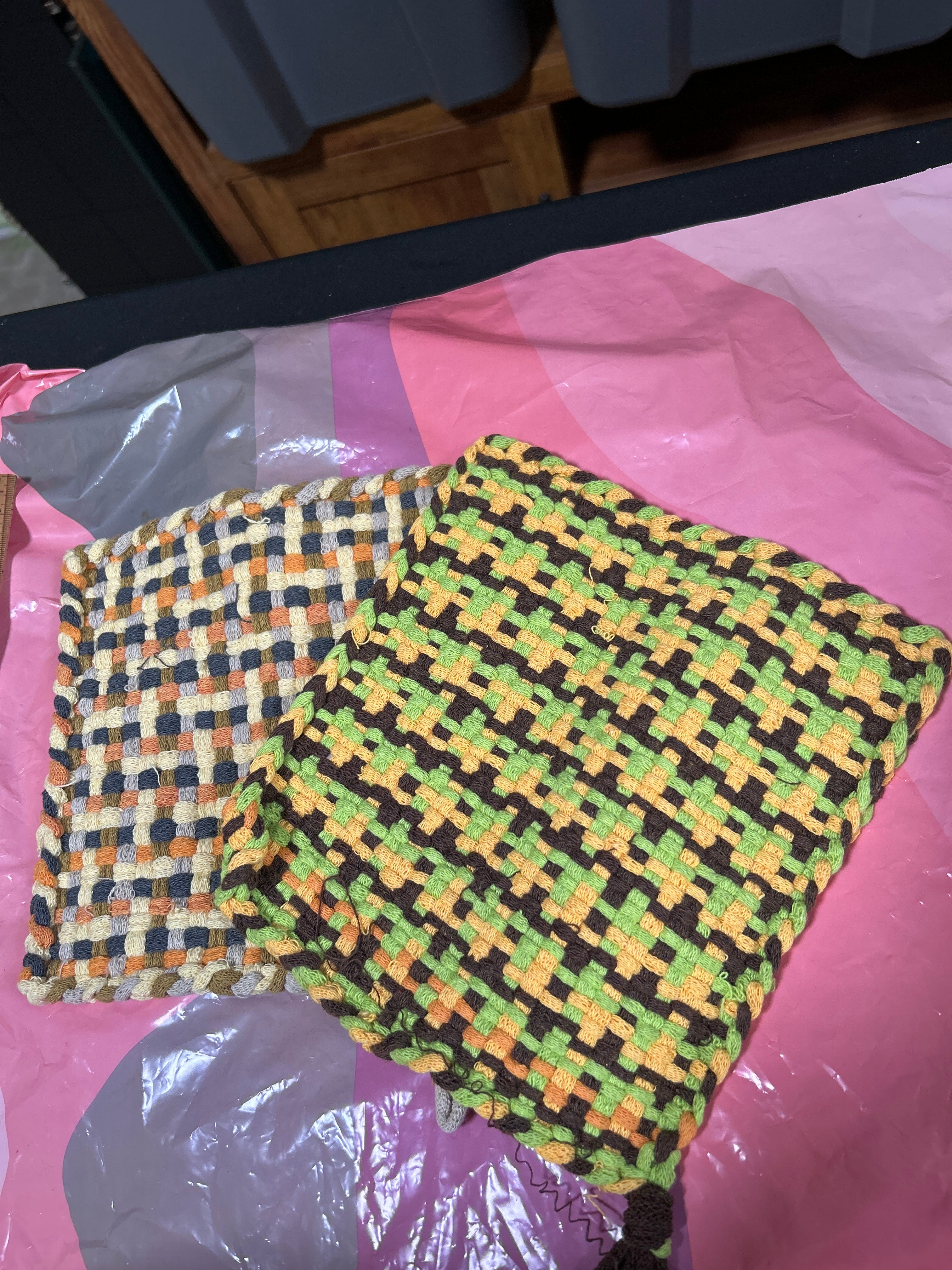 Set of 2 woven handcrafted potholders