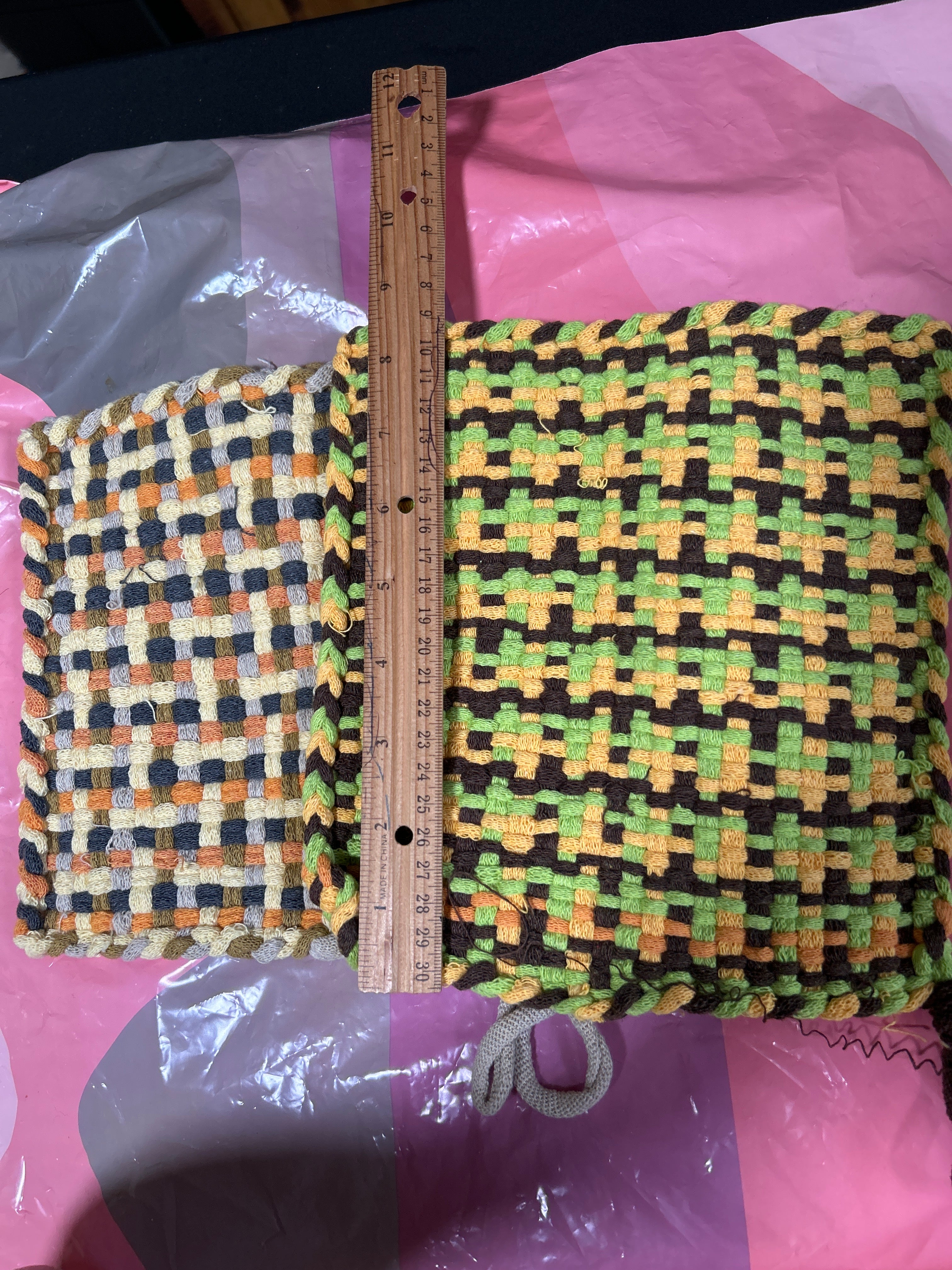 Set of 2 woven handcrafted potholders