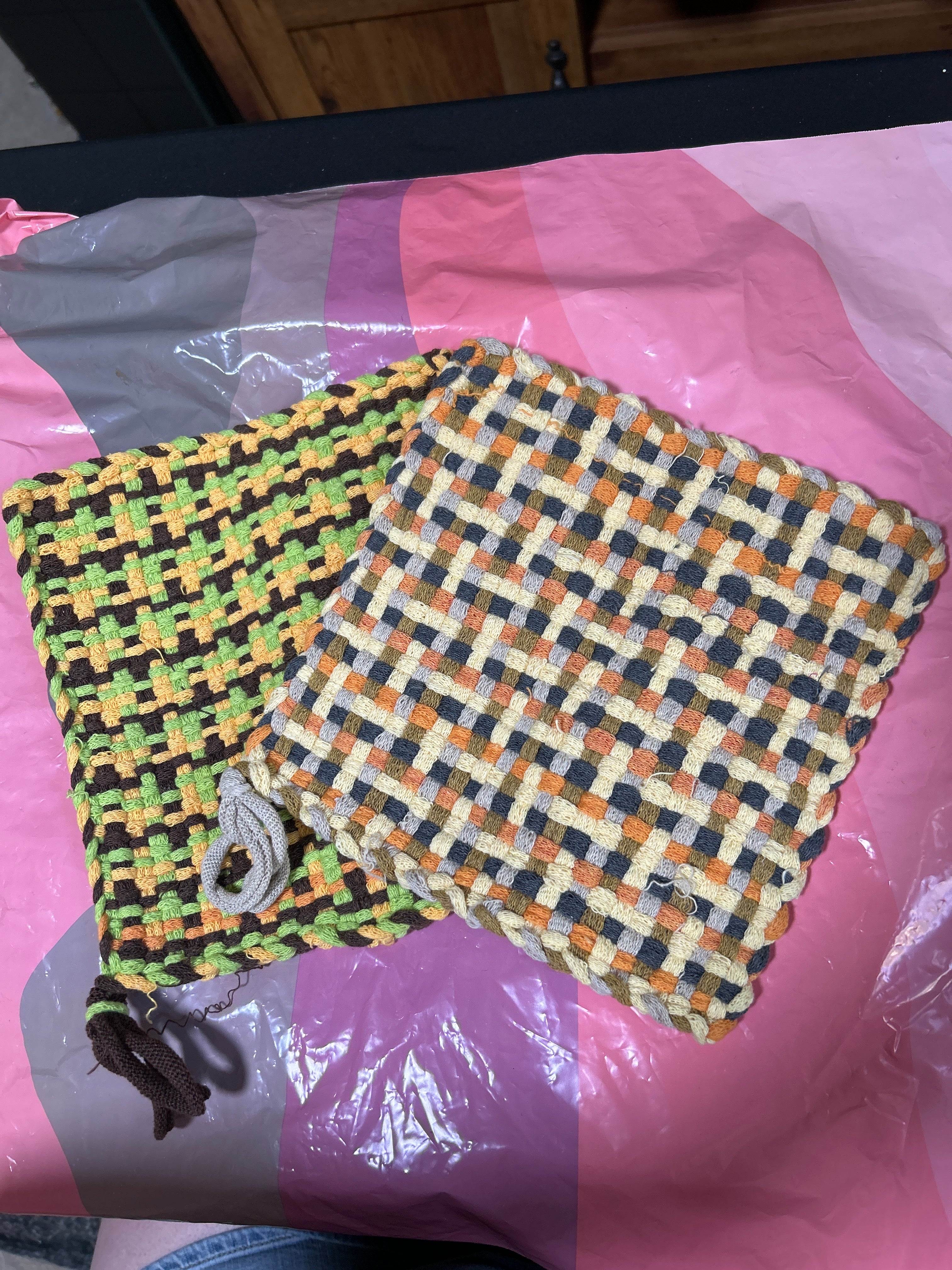 Set of 2 woven handcrafted potholders