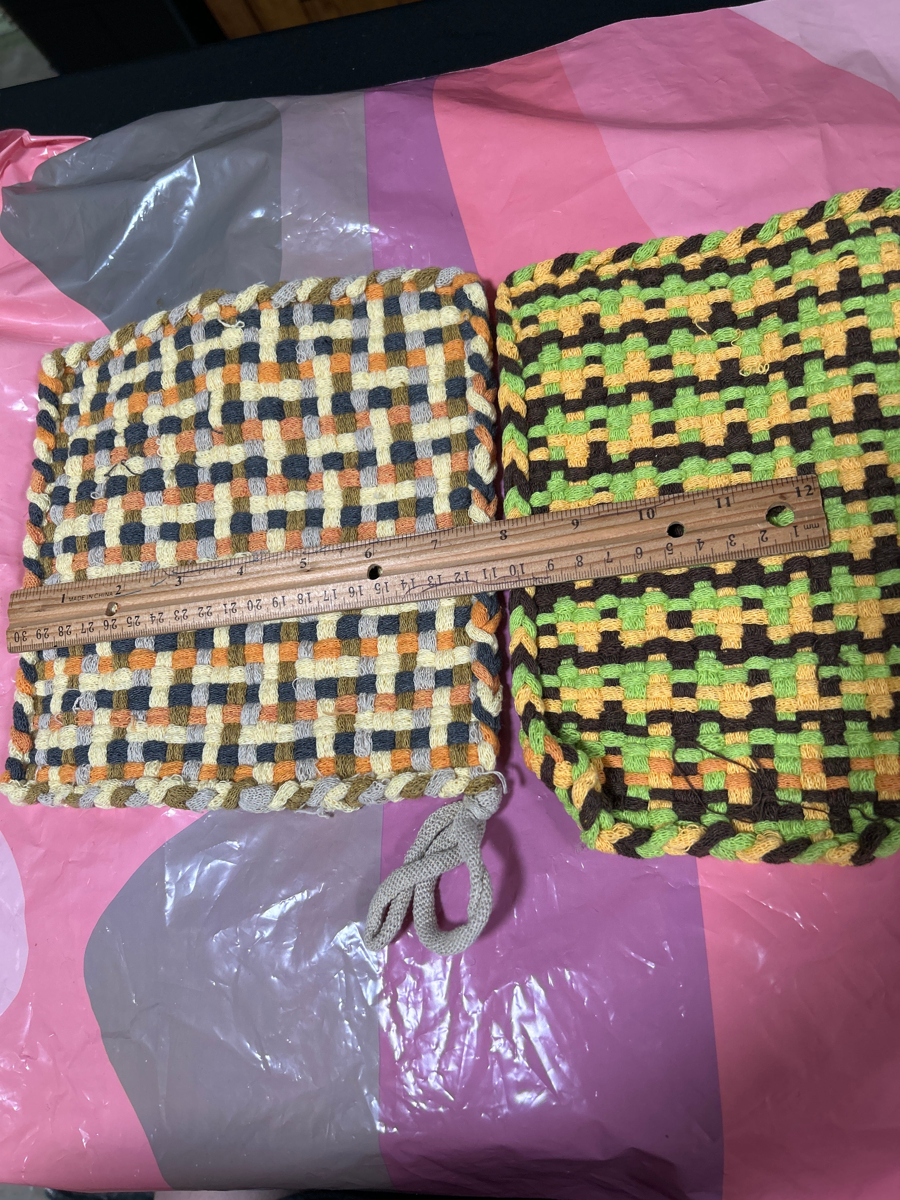 Set of 2 woven handcrafted potholders